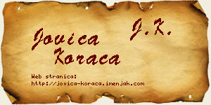 Jovica Koraca vizit kartica